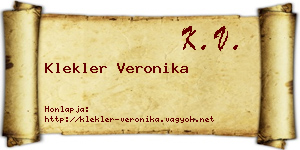 Klekler Veronika névjegykártya